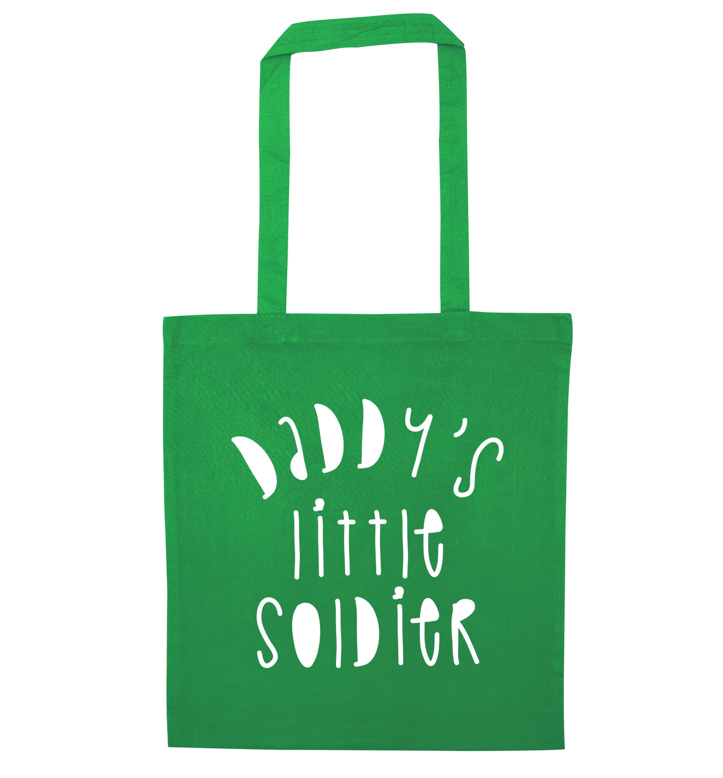 Daddy's little soldier green tote bag