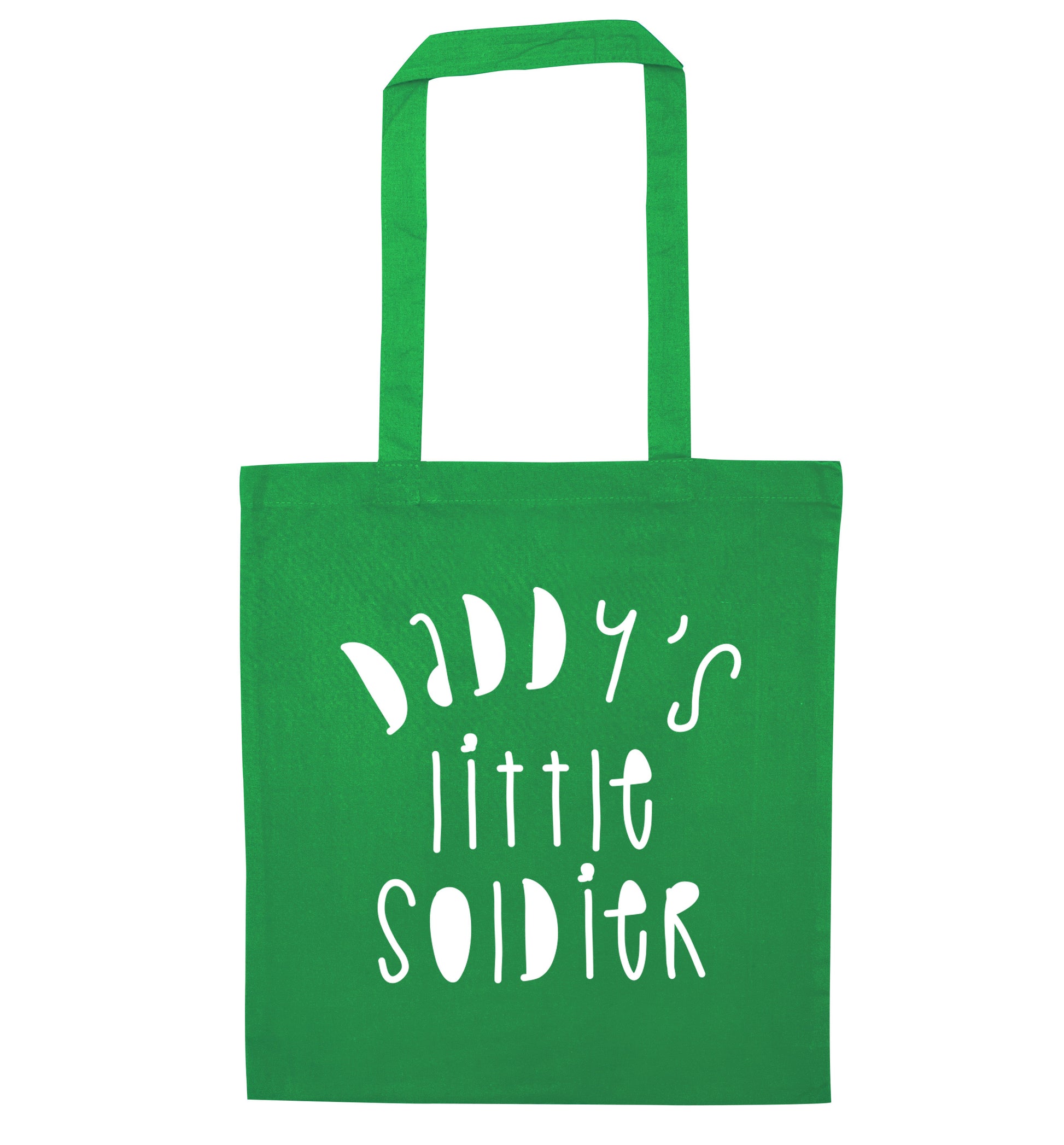 Daddy's little soldier green tote bag