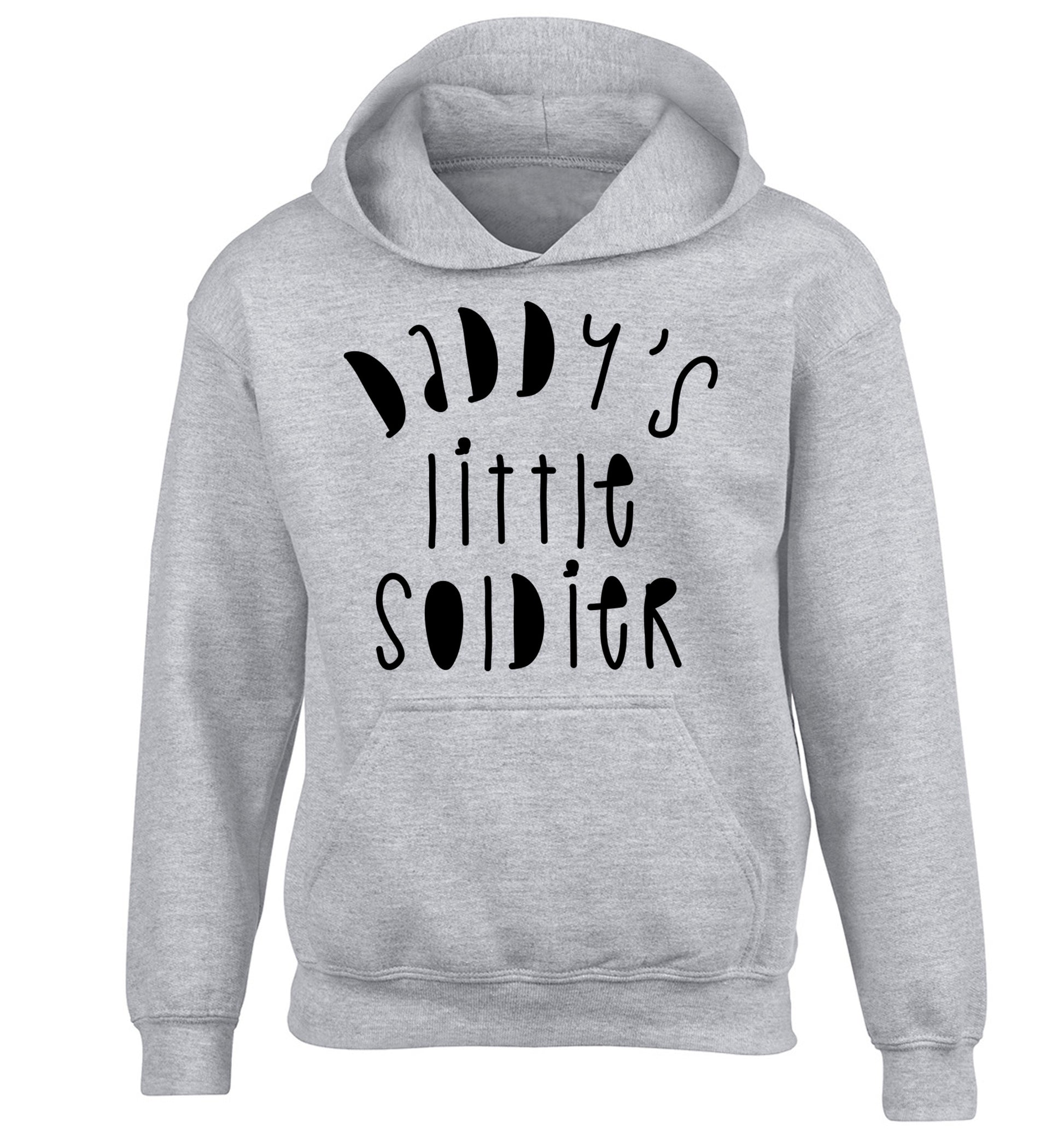 Daddy's little soldier children's grey hoodie 12-14 Years