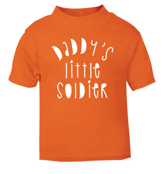 Daddy's little soldier orange Baby Toddler Tshirt 2 Years