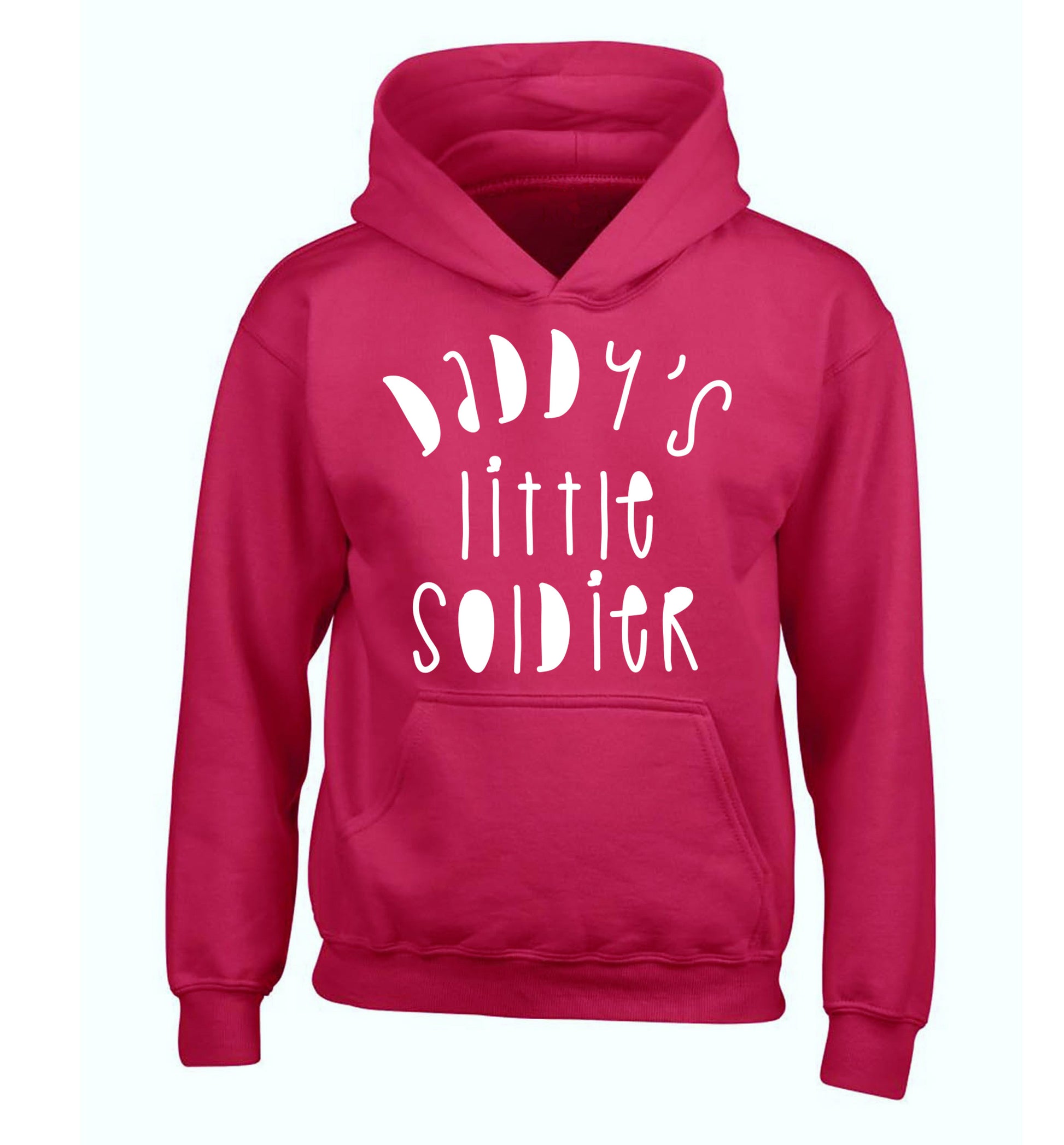 Daddy's little soldier children's pink hoodie 12-14 Years
