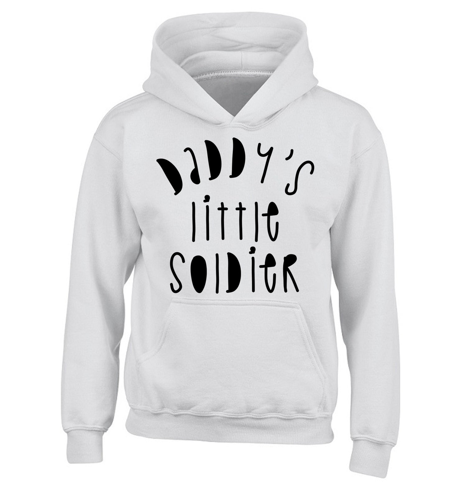 Daddy's little soldier children's white hoodie 12-14 Years