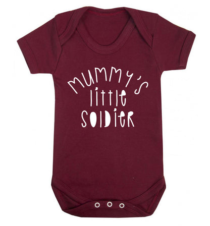 Mummy's little soldier Baby Vest maroon 18-24 months