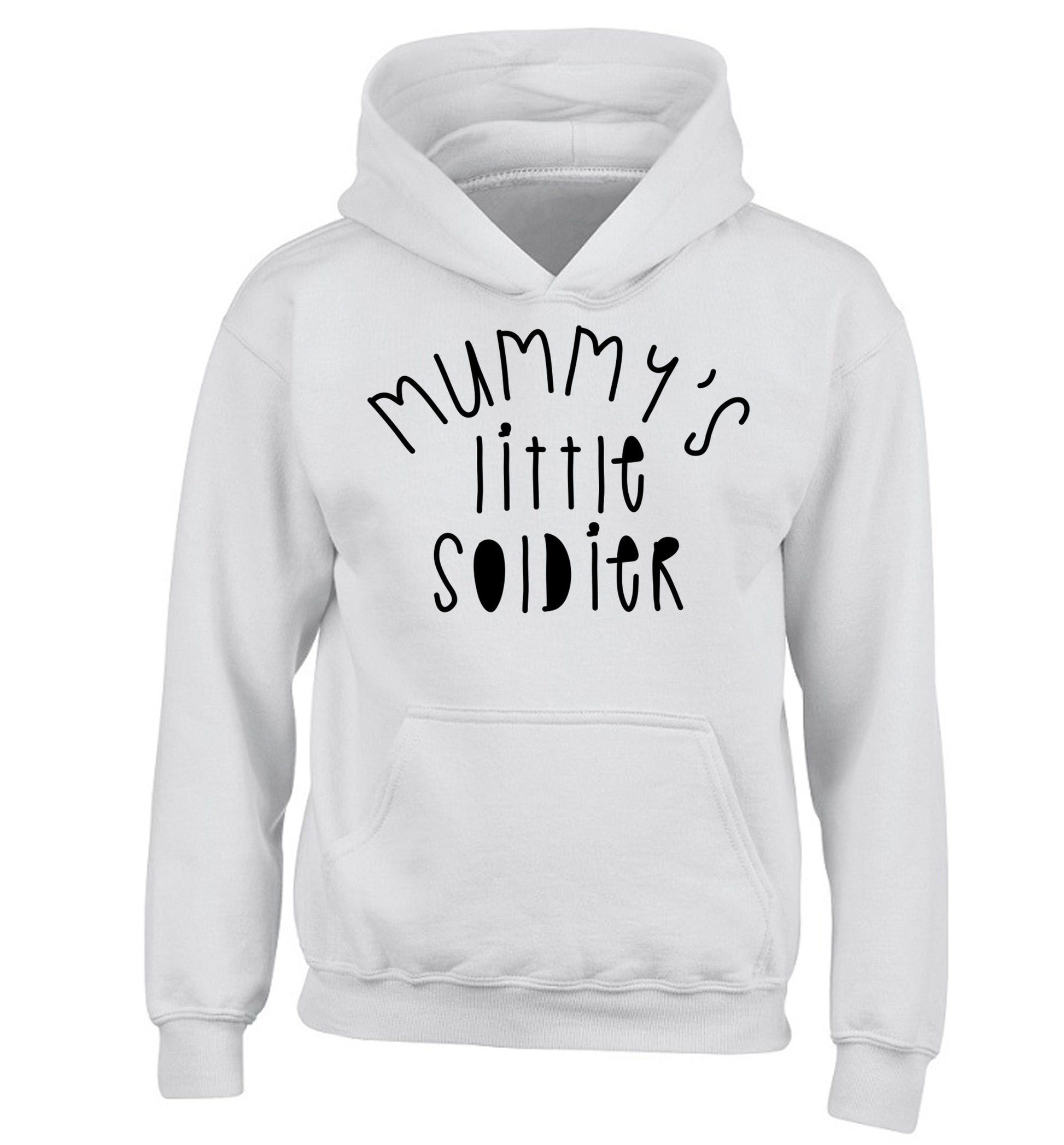 Mummy's little soldier children's white hoodie 12-14 Years