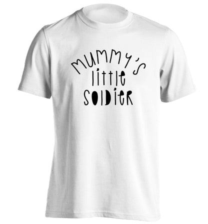 Mummy's little soldier adults unisex white Tshirt 2XL