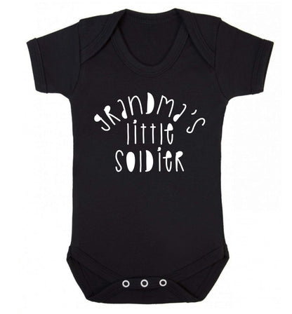 Grandma's little soldier Baby Vest black 18-24 months