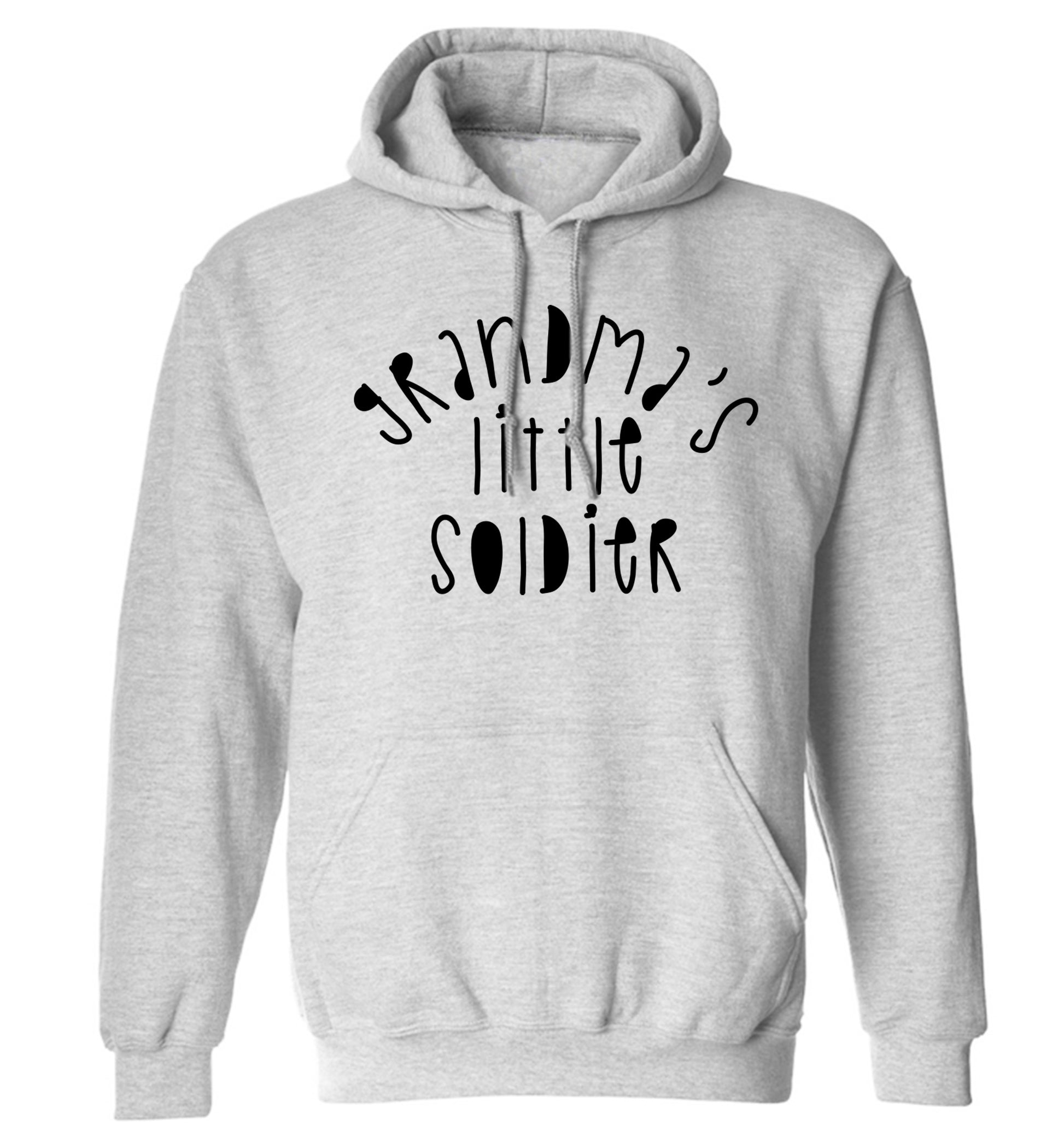 Grandma's little soldier adults unisex grey hoodie 2XL