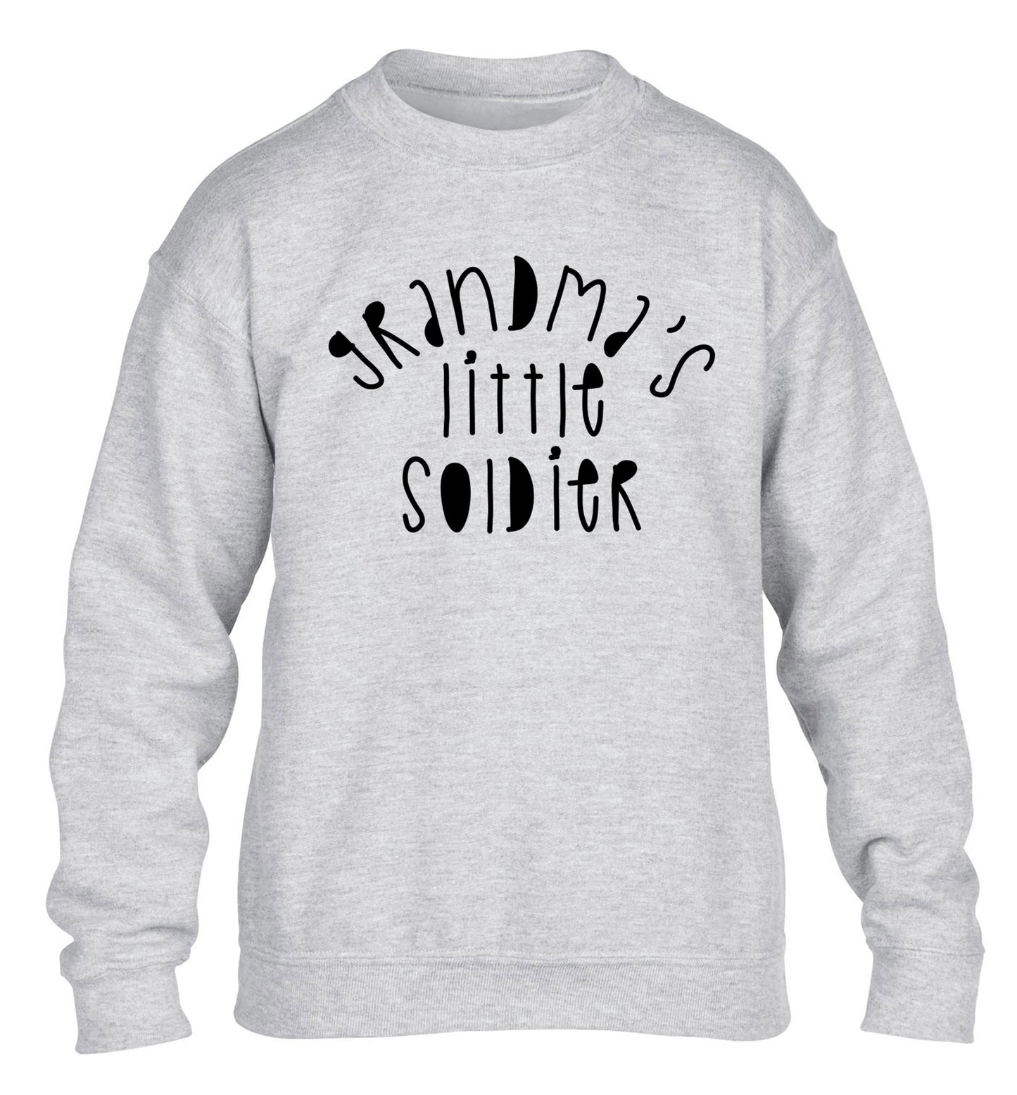 Grandma's little soldier children's grey sweater 12-14 Years