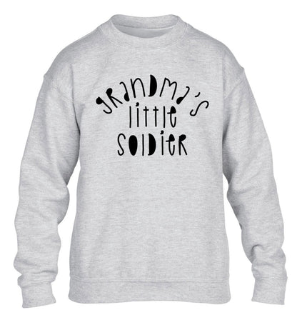 Grandma's little soldier children's grey sweater 12-14 Years