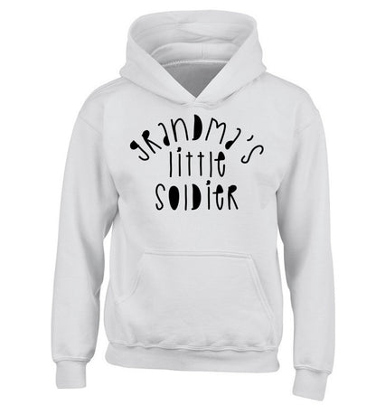 Grandma's little soldier children's white hoodie 12-14 Years