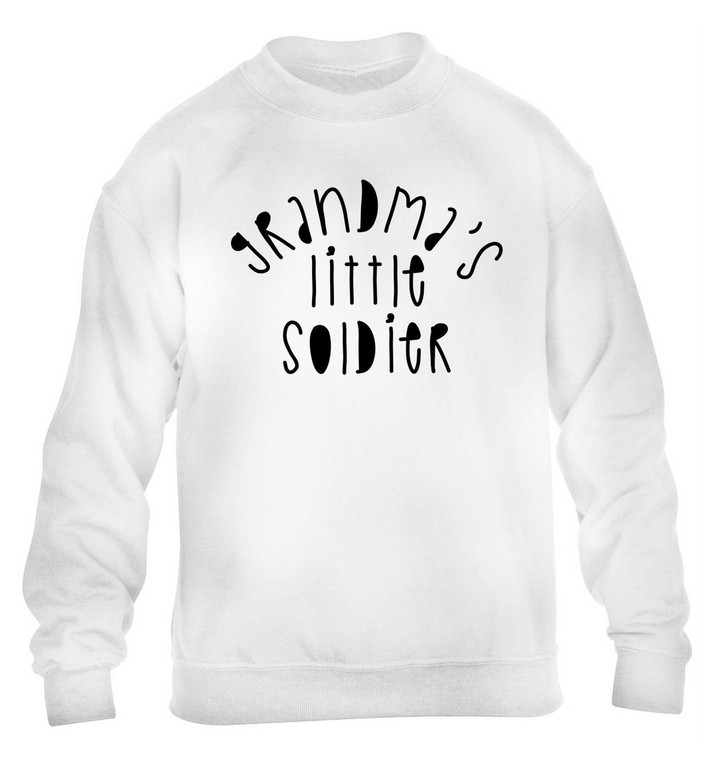 Grandma's little soldier children's white sweater 12-14 Years