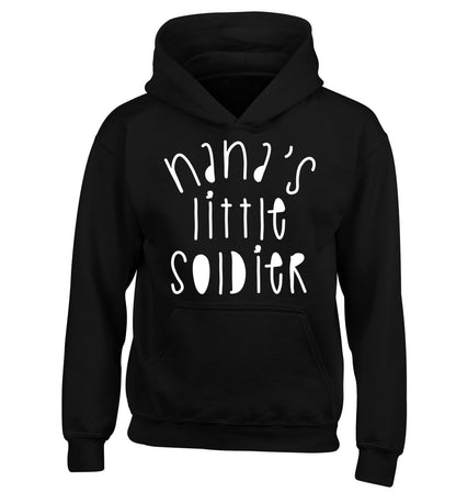 Nana's little soldier children's black hoodie 12-14 Years