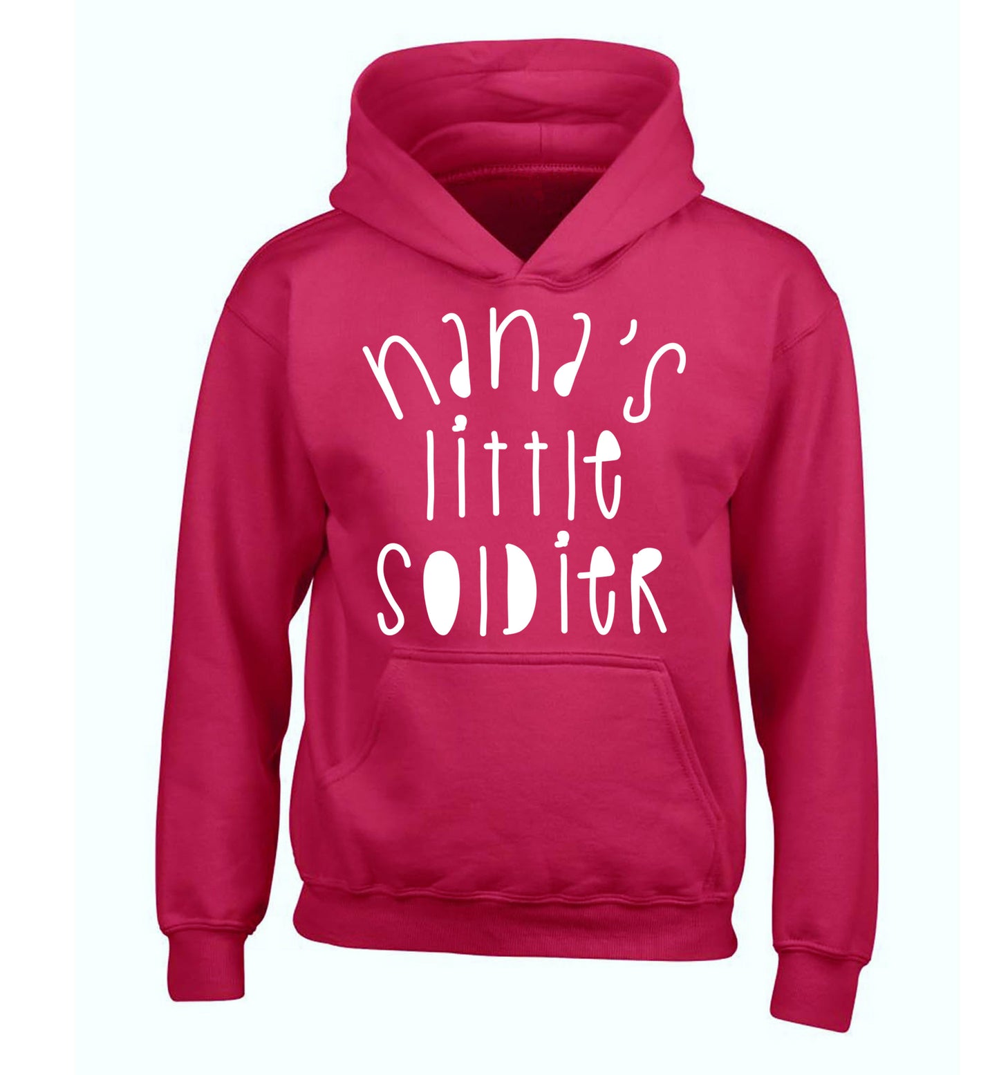 Nana's little soldier children's pink hoodie 12-14 Years