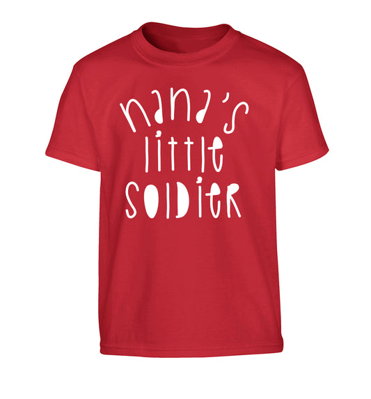 Nana's little soldier Children's red Tshirt 12-14 Years