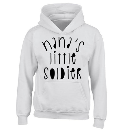 Nana's little soldier children's white hoodie 12-14 Years
