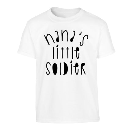 Nana's little soldier Children's white Tshirt 12-14 Years