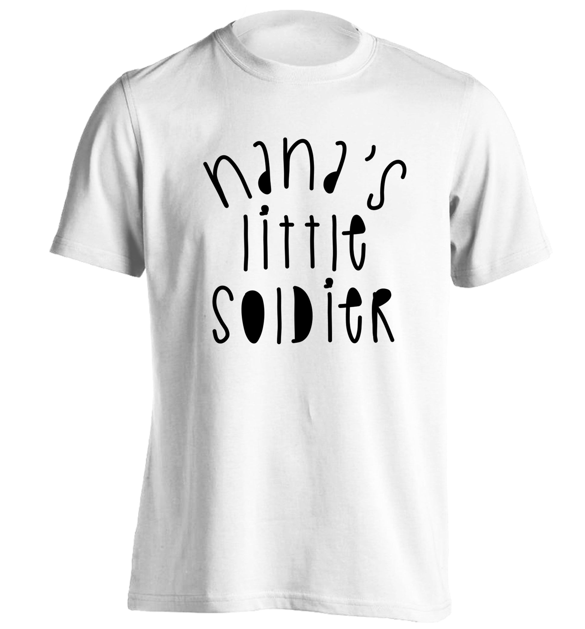 Nana's little soldier adults unisex white Tshirt 2XL