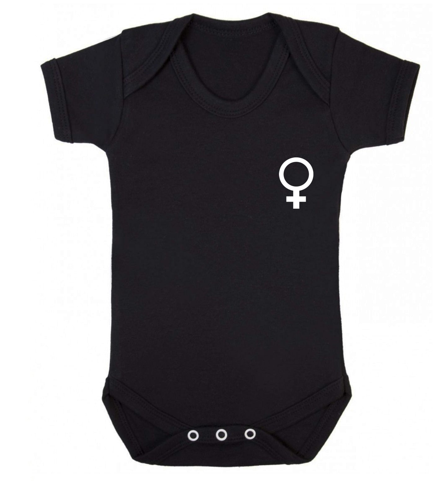 Female pocket symbol Baby Vest black 18-24 months