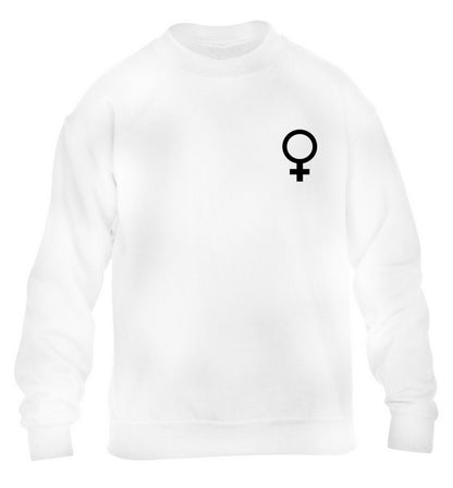 Female pocket symbol children's white sweater 12-14 Years