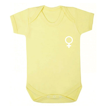 Female pocket symbol Baby Vest pale yellow 18-24 months
