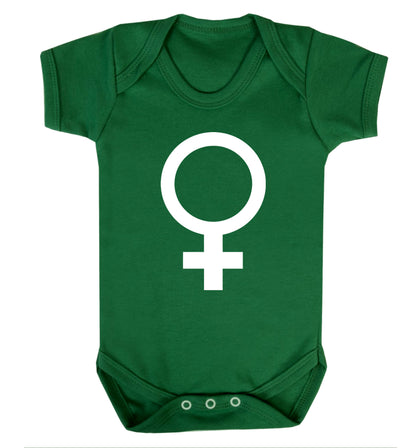 Female symbol large Baby Vest green 18-24 months