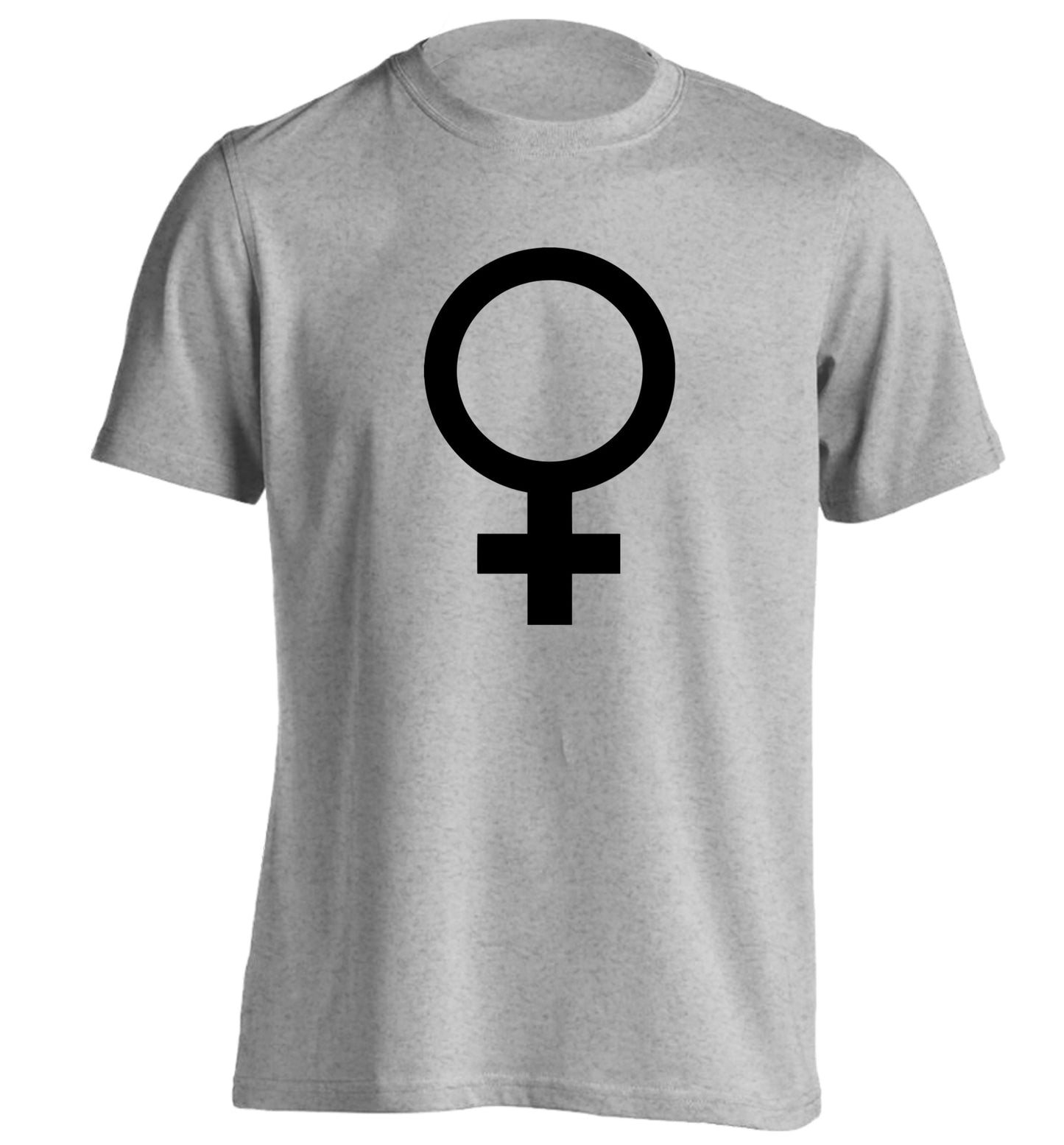 Female symbol large adults unisex grey Tshirt 2XL