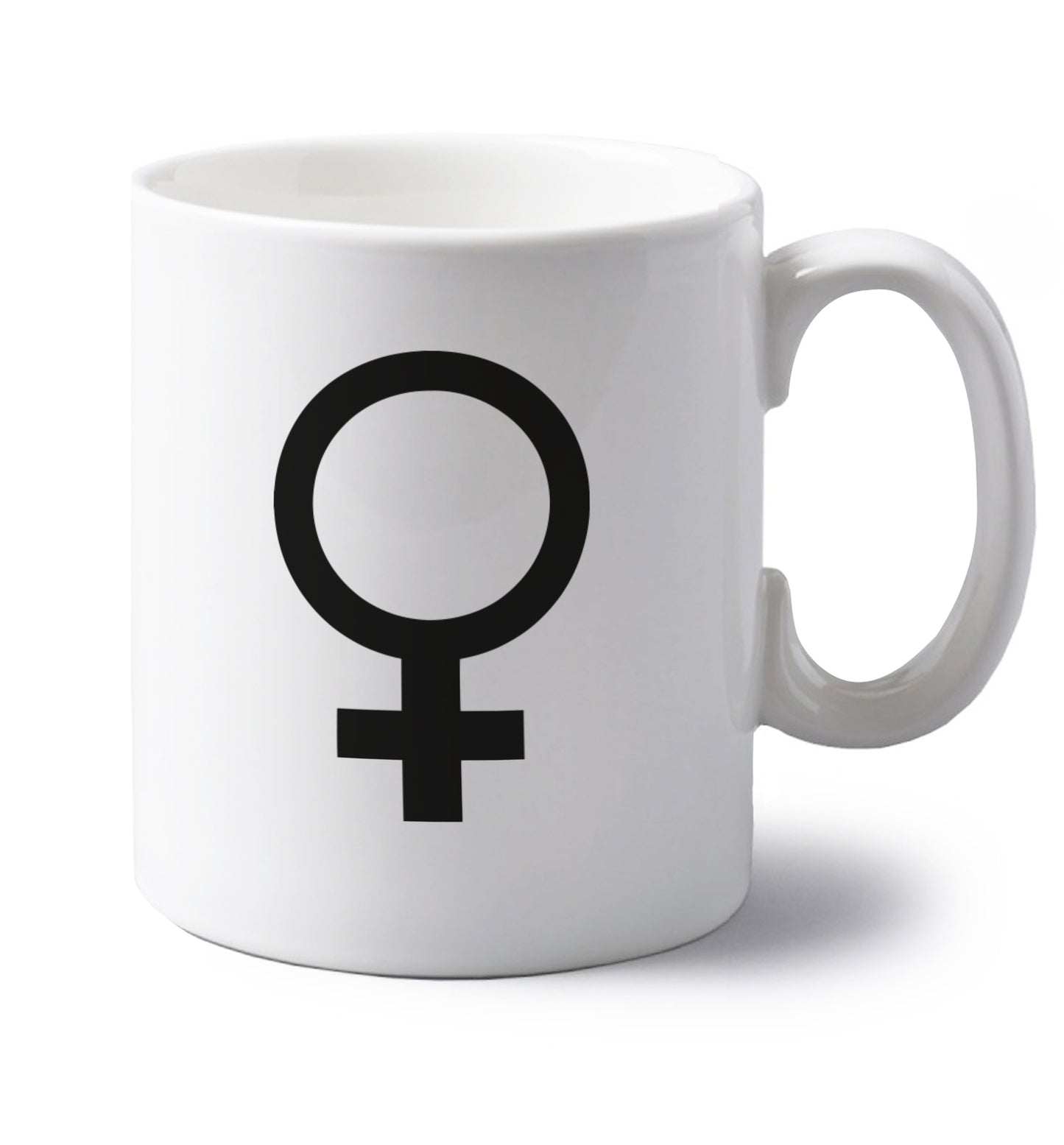 Female symbol large left handed white ceramic mug 