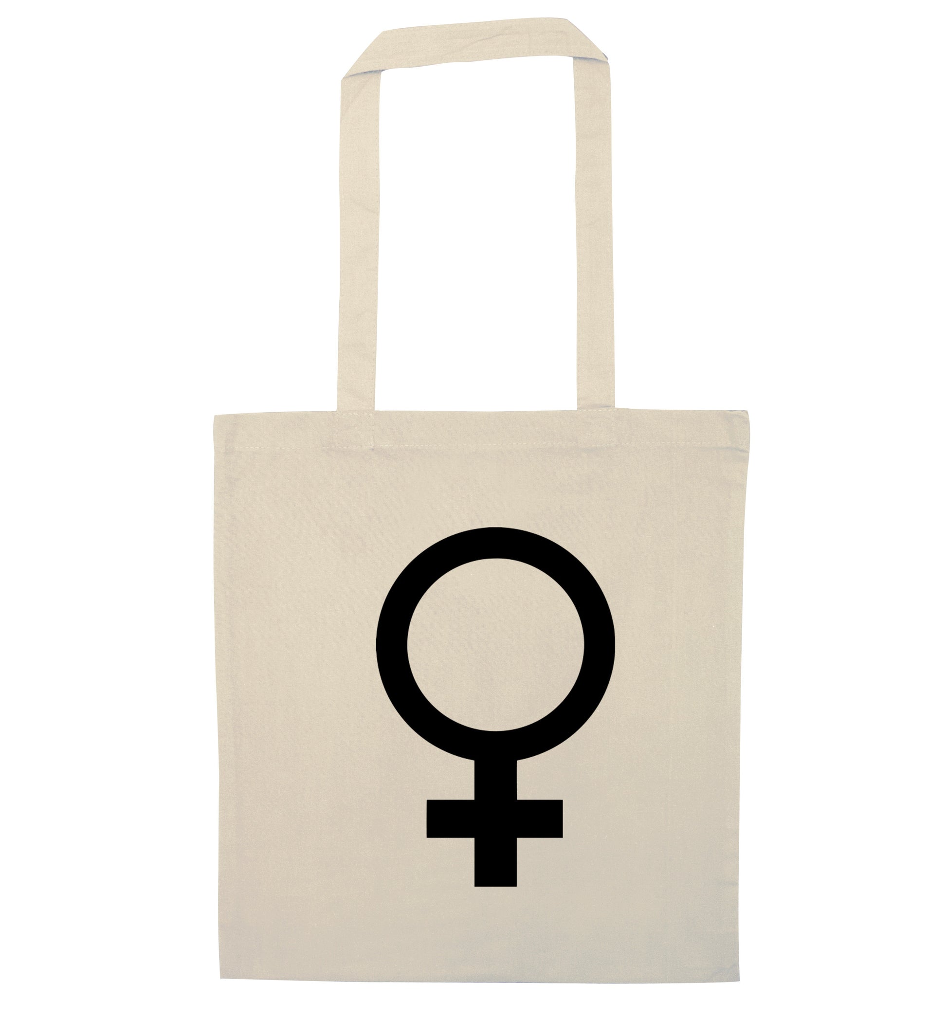 Female symbol large natural tote bag