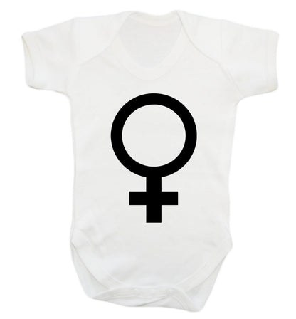 Female symbol large Baby Vest white 18-24 months