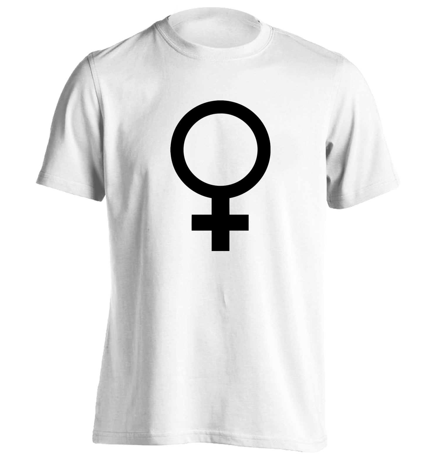 Female symbol large adults unisex white Tshirt 2XL