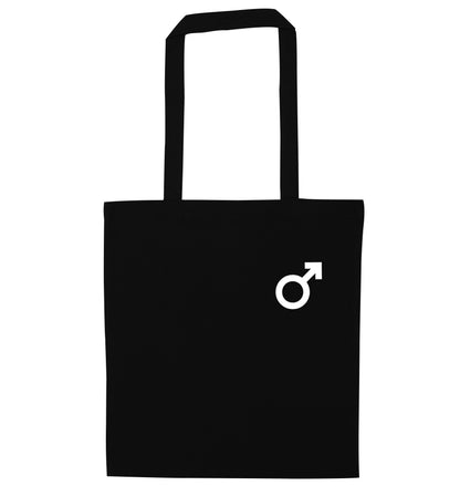 Male symbol pocket black tote bag