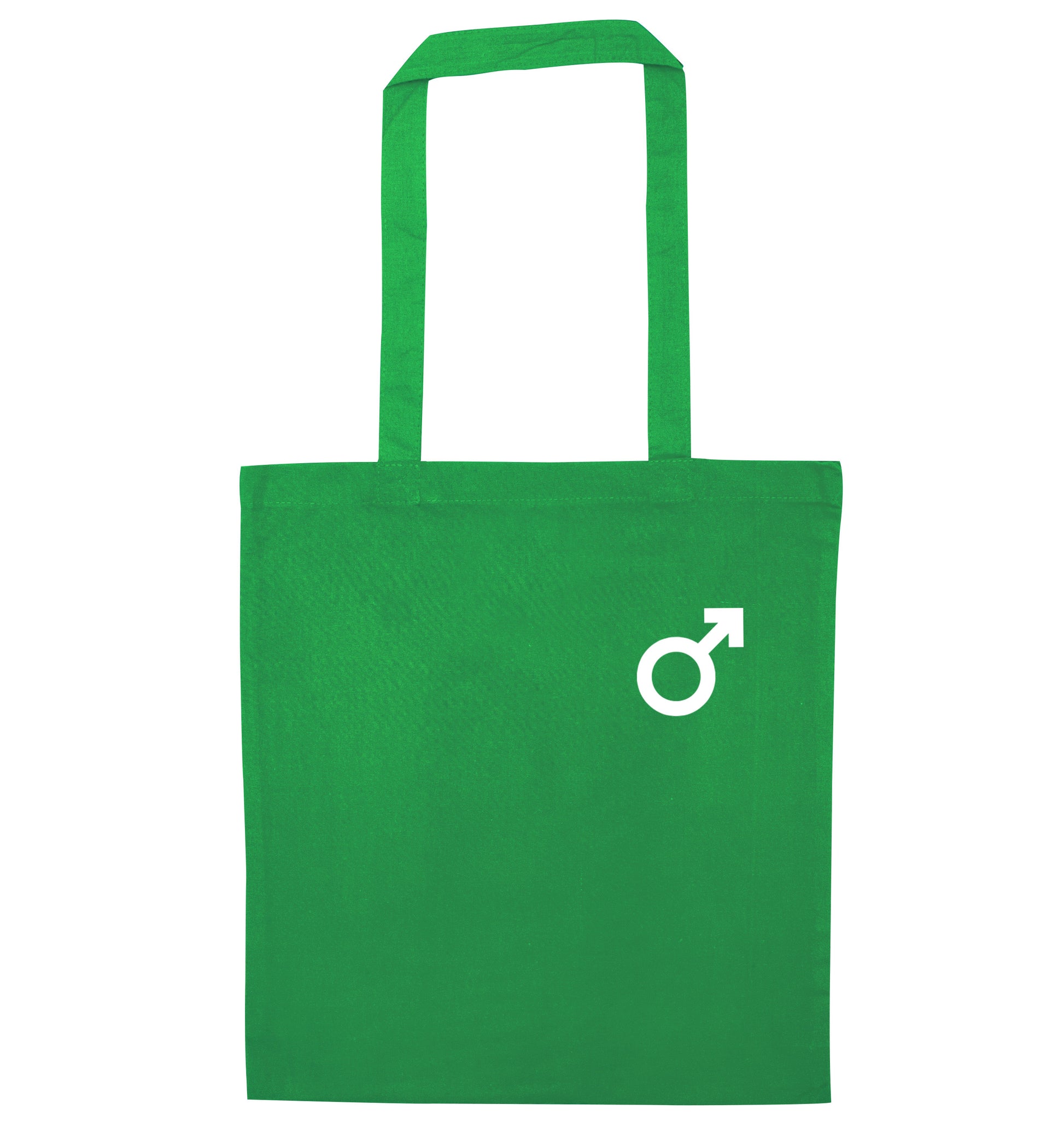 Male symbol pocket green tote bag