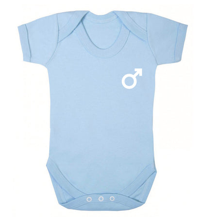 Male symbol pocket Baby Vest pale blue 18-24 months