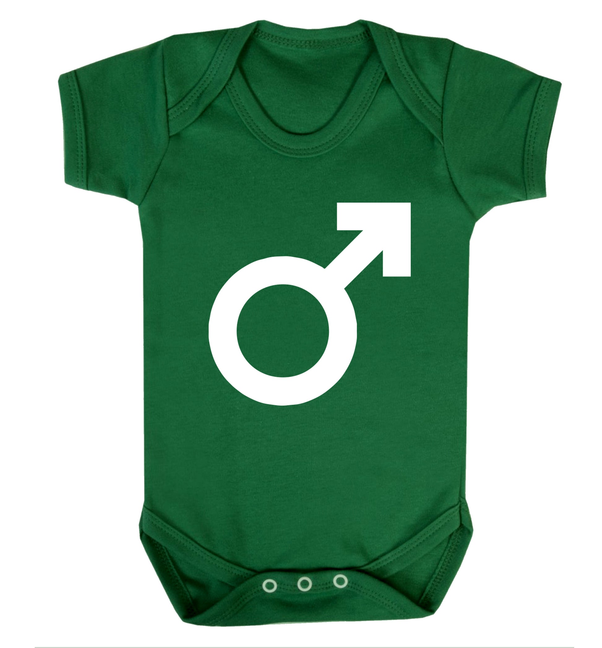 Male symbol large Baby Vest green 18-24 months