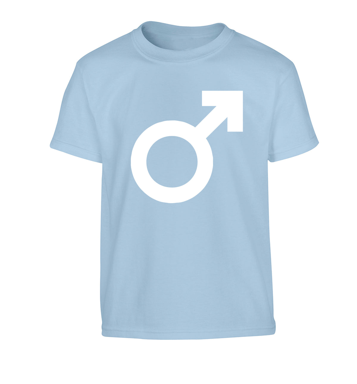 Male symbol large Children's light blue Tshirt 12-14 Years