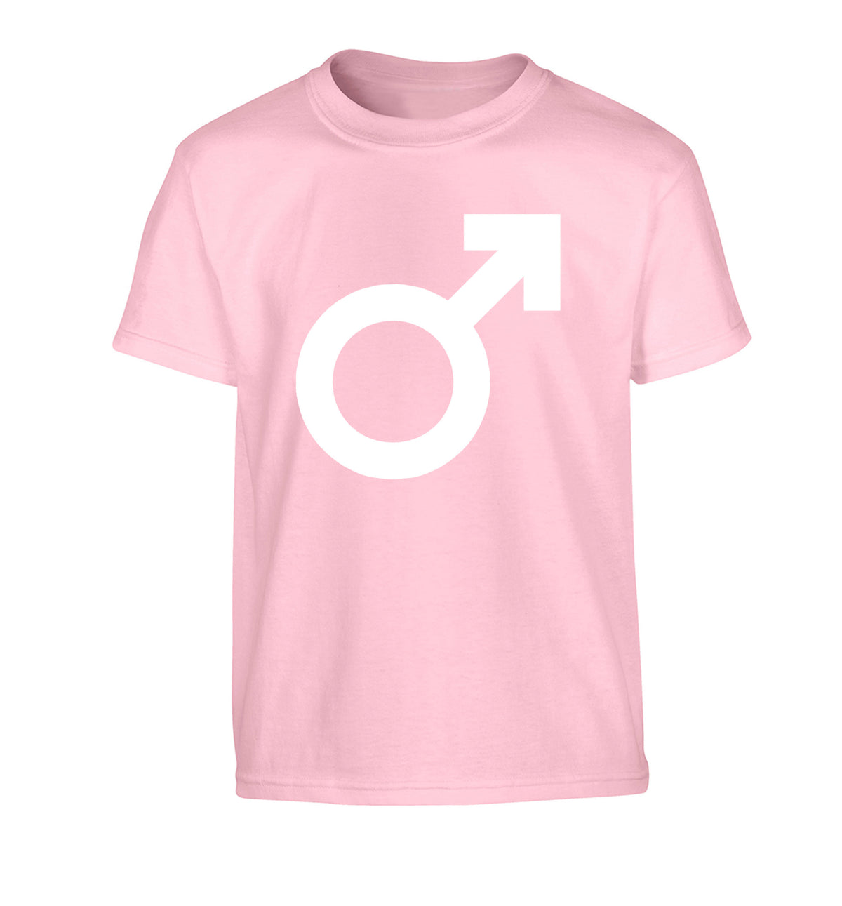 Male symbol large Children's light pink Tshirt 12-14 Years