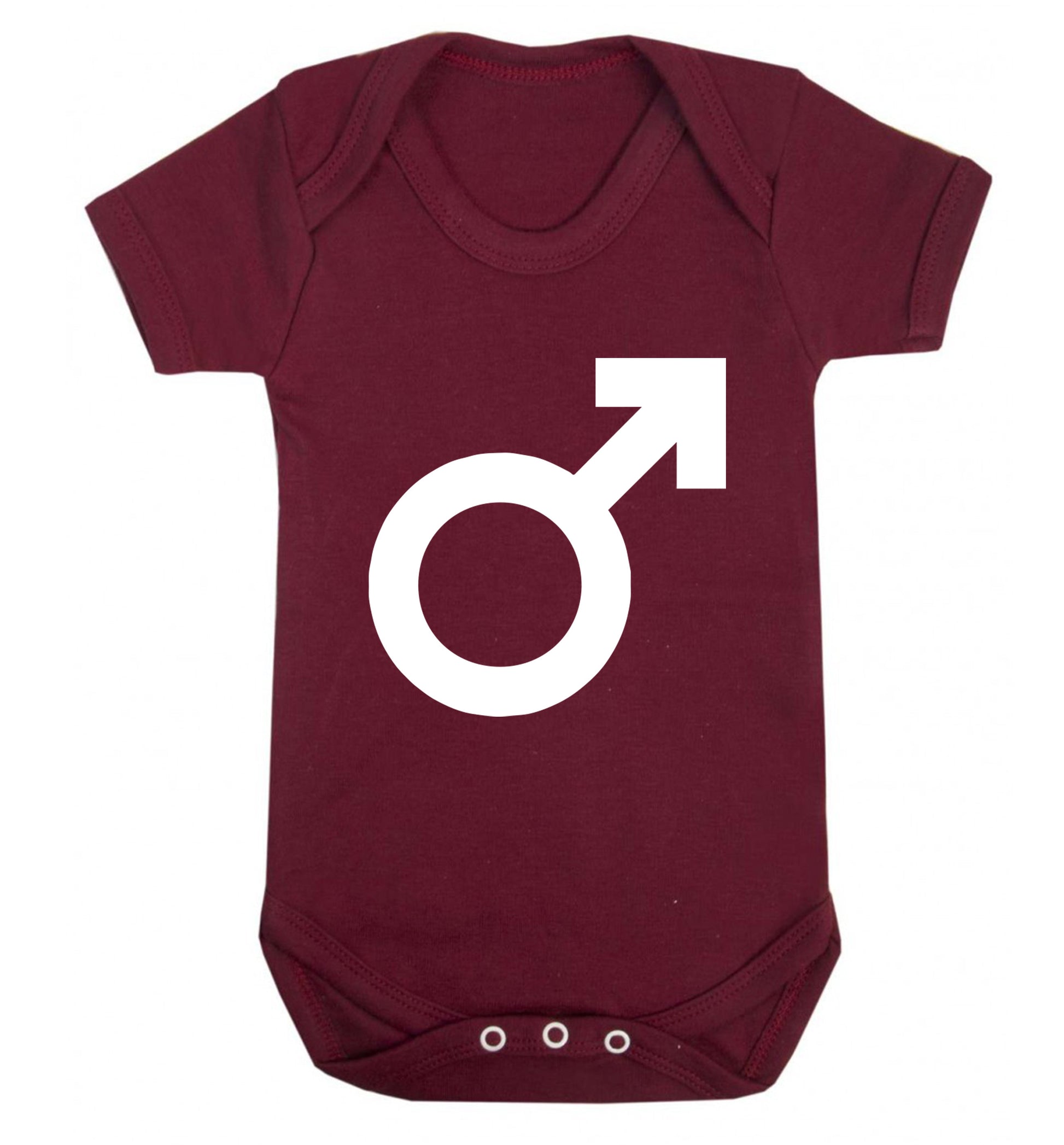 Male symbol large Baby Vest maroon 18-24 months