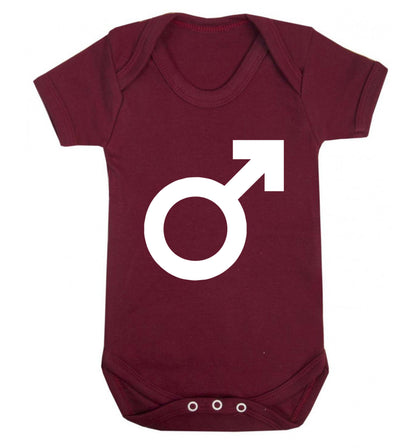 Male symbol large Baby Vest maroon 18-24 months