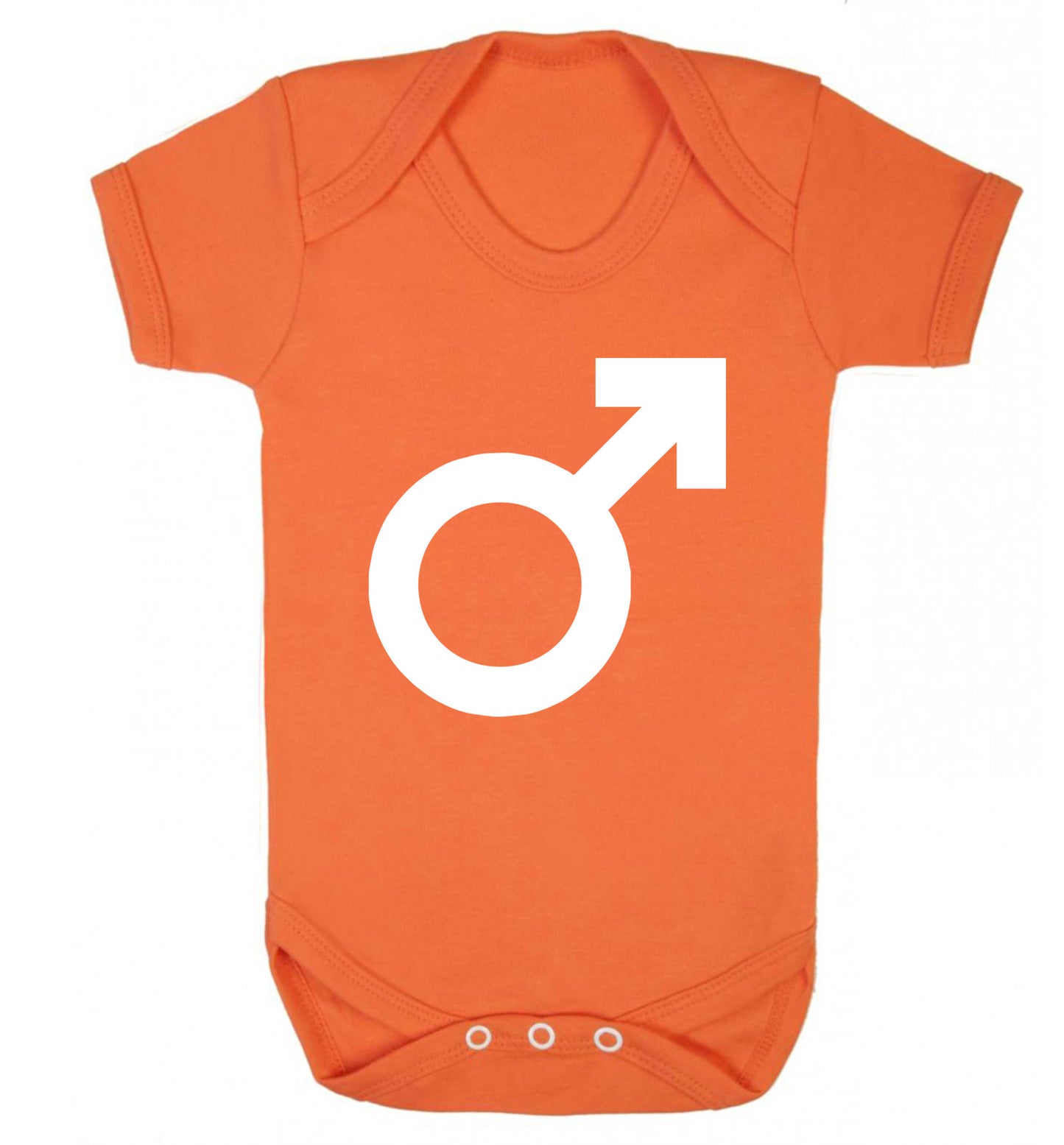 Male symbol large Baby Vest orange 18-24 months