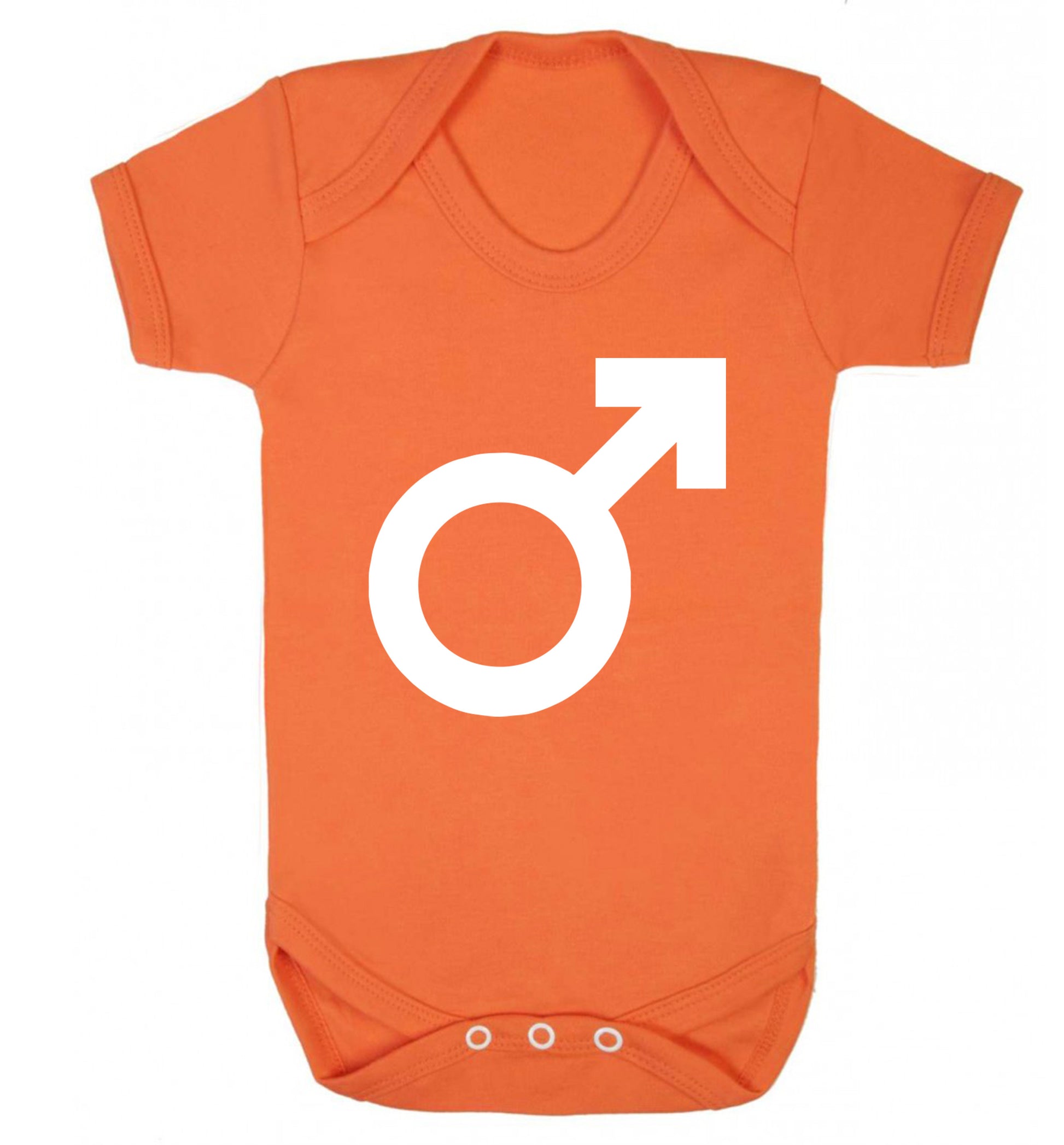 Male symbol large Baby Vest orange 18-24 months