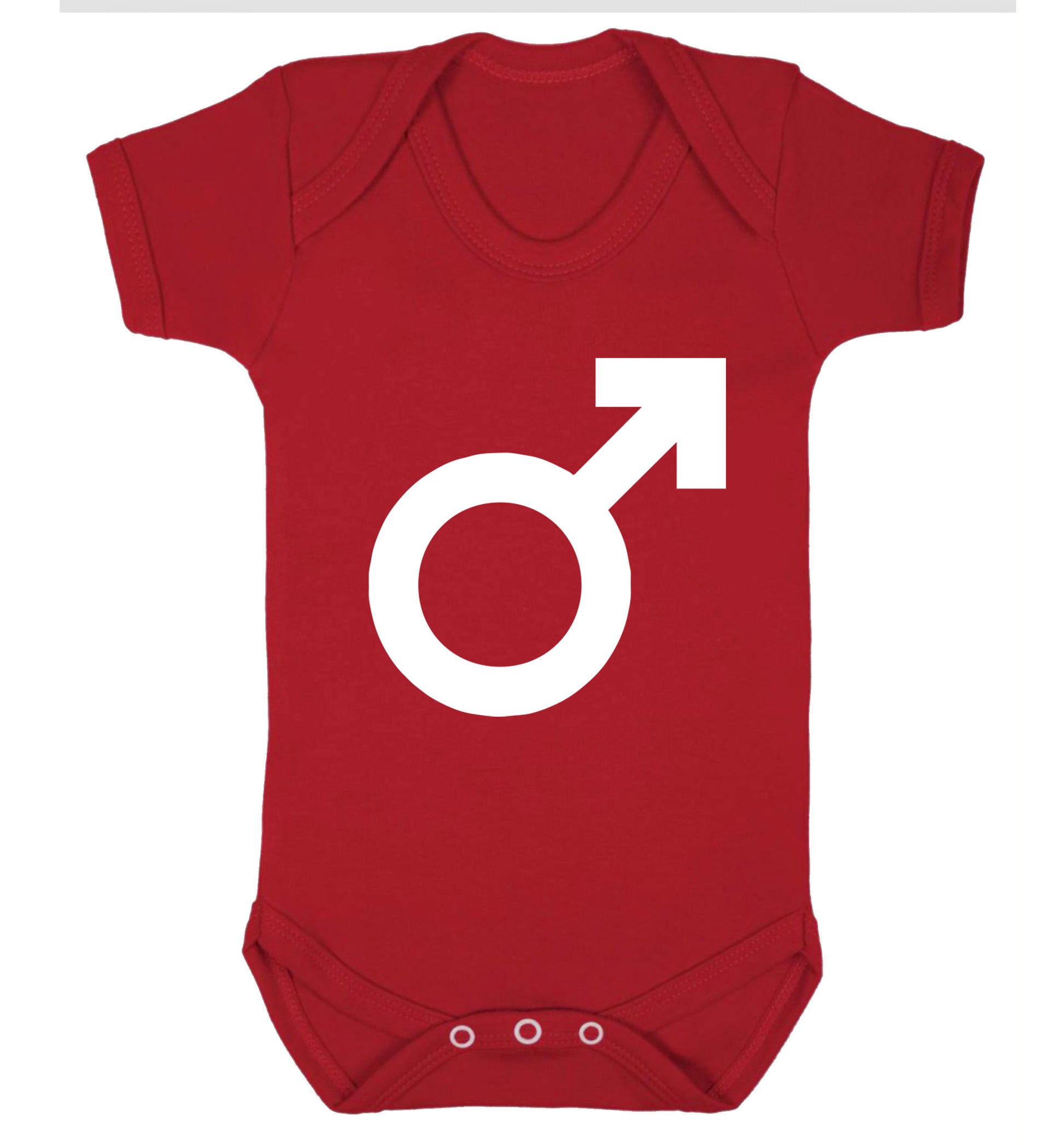 Male symbol large Baby Vest red 18-24 months