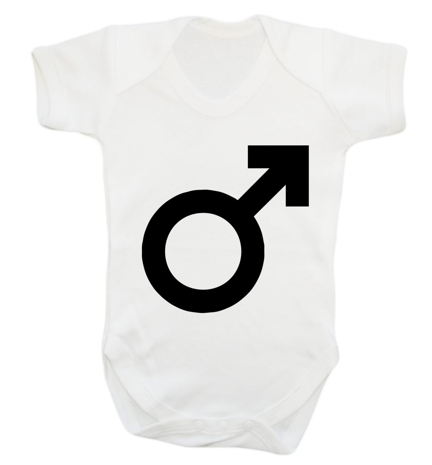 Male symbol large Baby Vest white 18-24 months