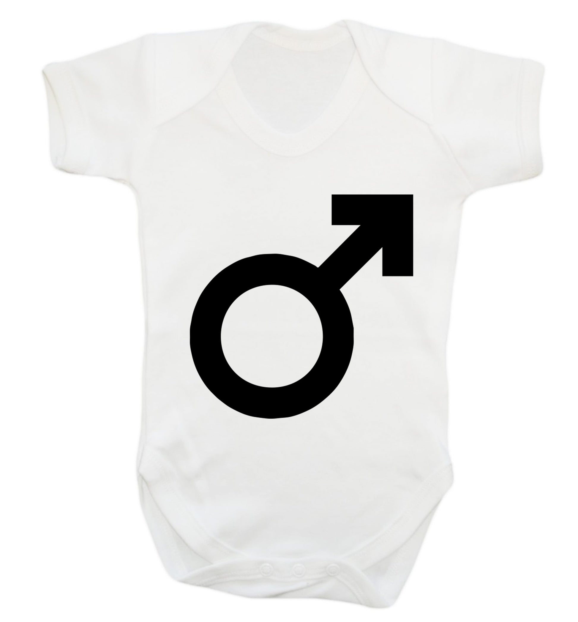 Male symbol large Baby Vest white 18-24 months