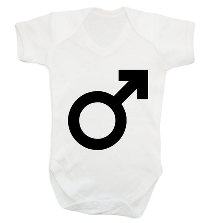 Male symbol large Baby Vest white 18-24 months