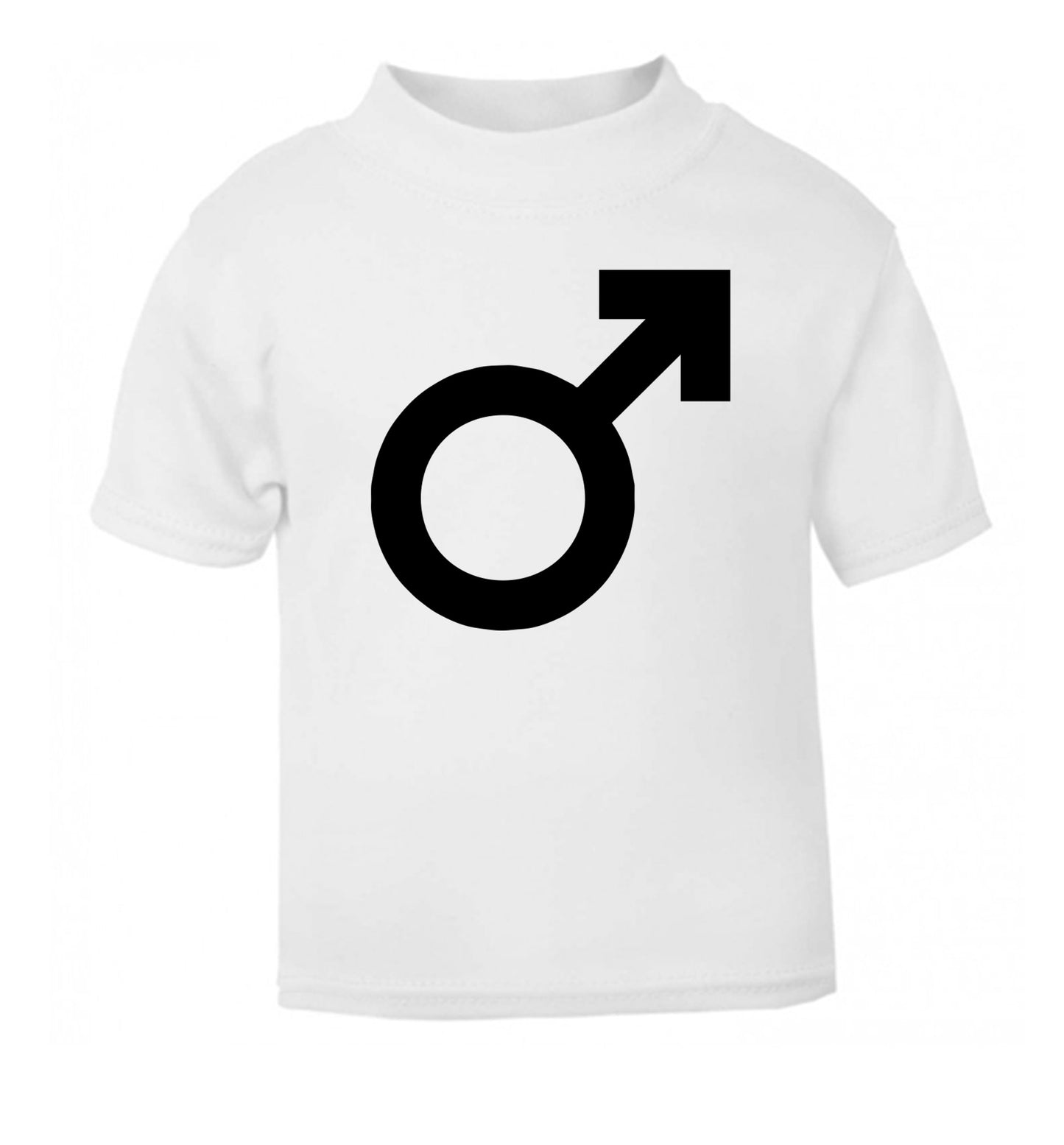 Male symbol large white Baby Toddler Tshirt 2 Years