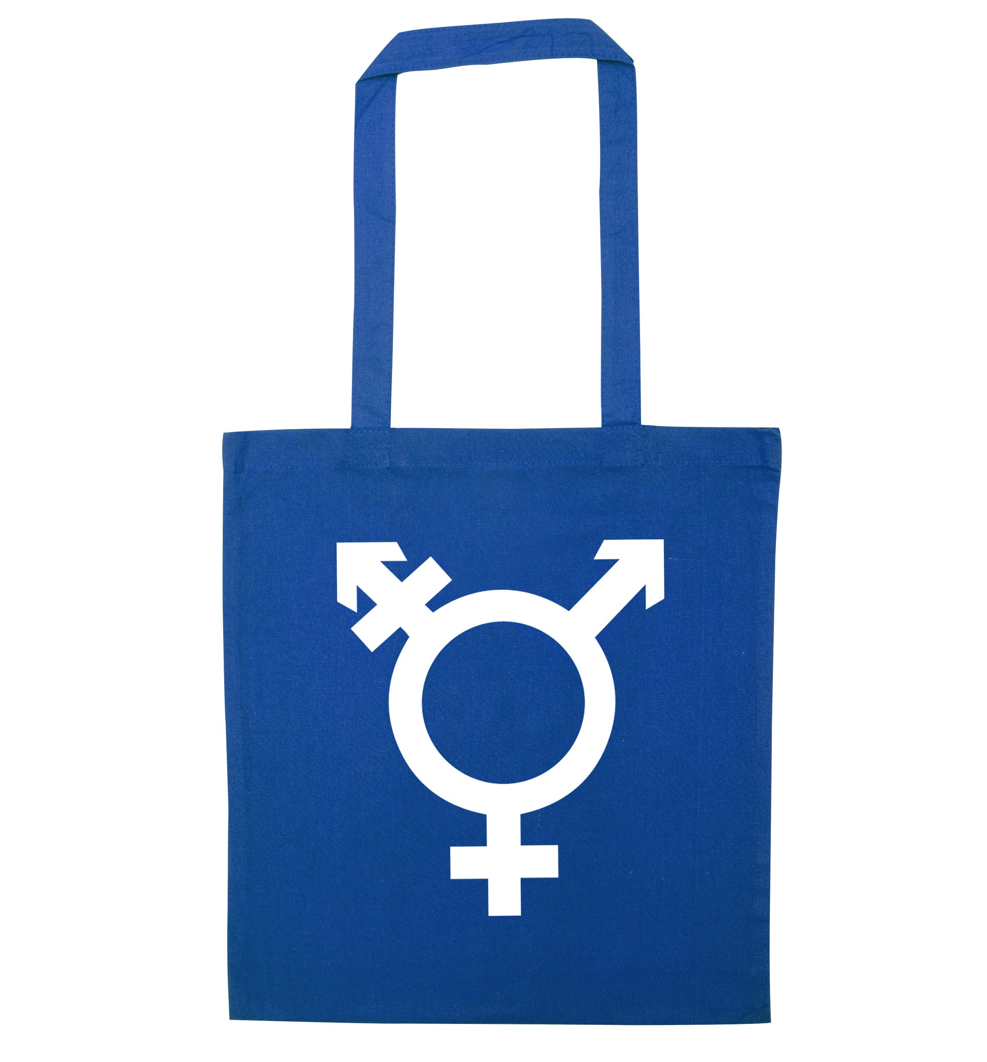 Gender neutral symbol large blue tote bag