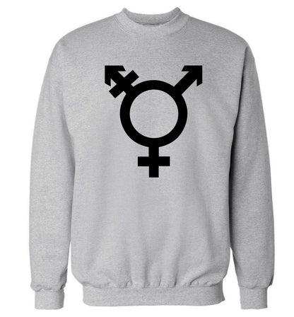 Gender neutral symbol large Adult's unisex grey Sweater 2XL