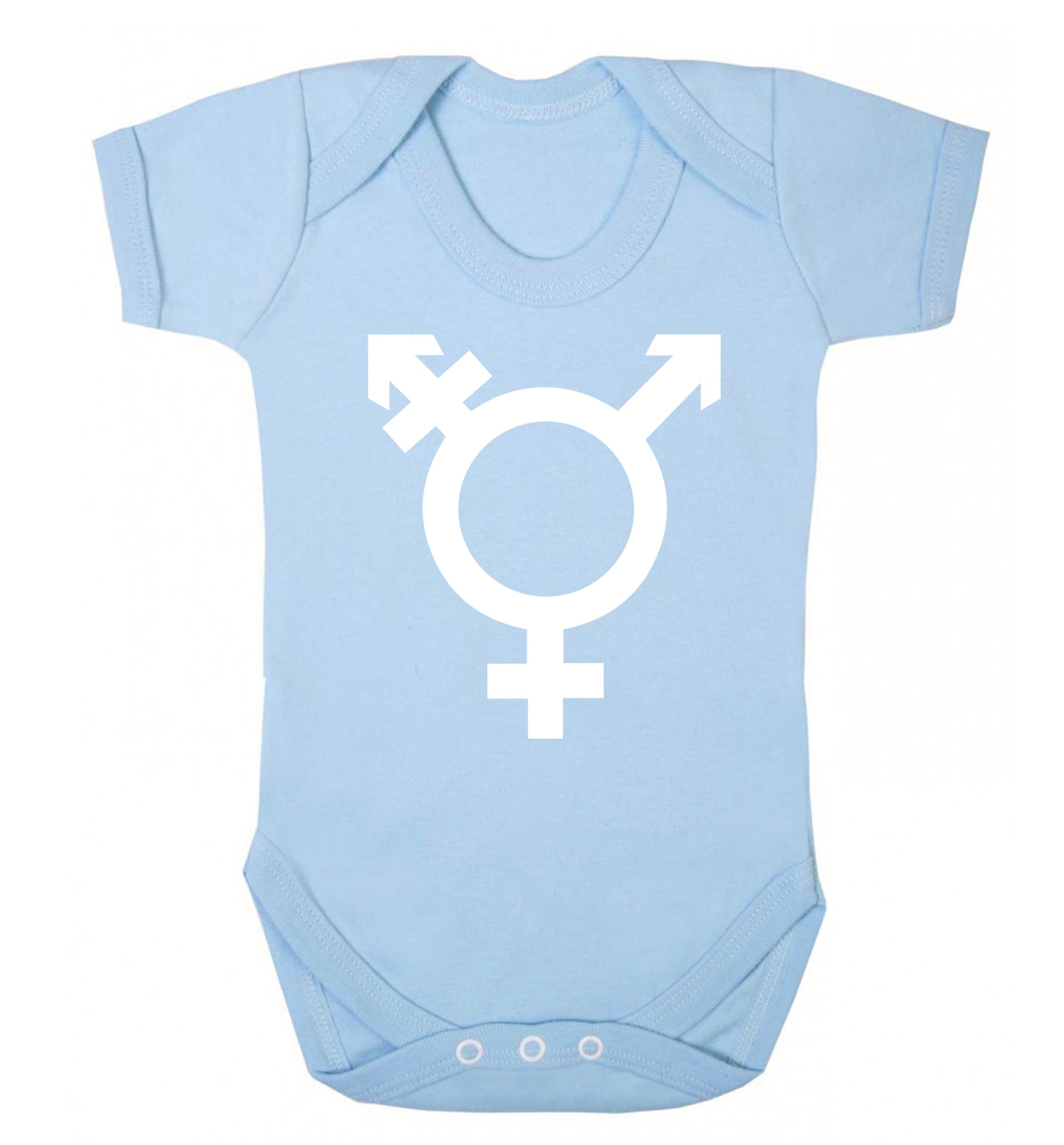 Gender neutral symbol large Baby Vest pale blue 18-24 months