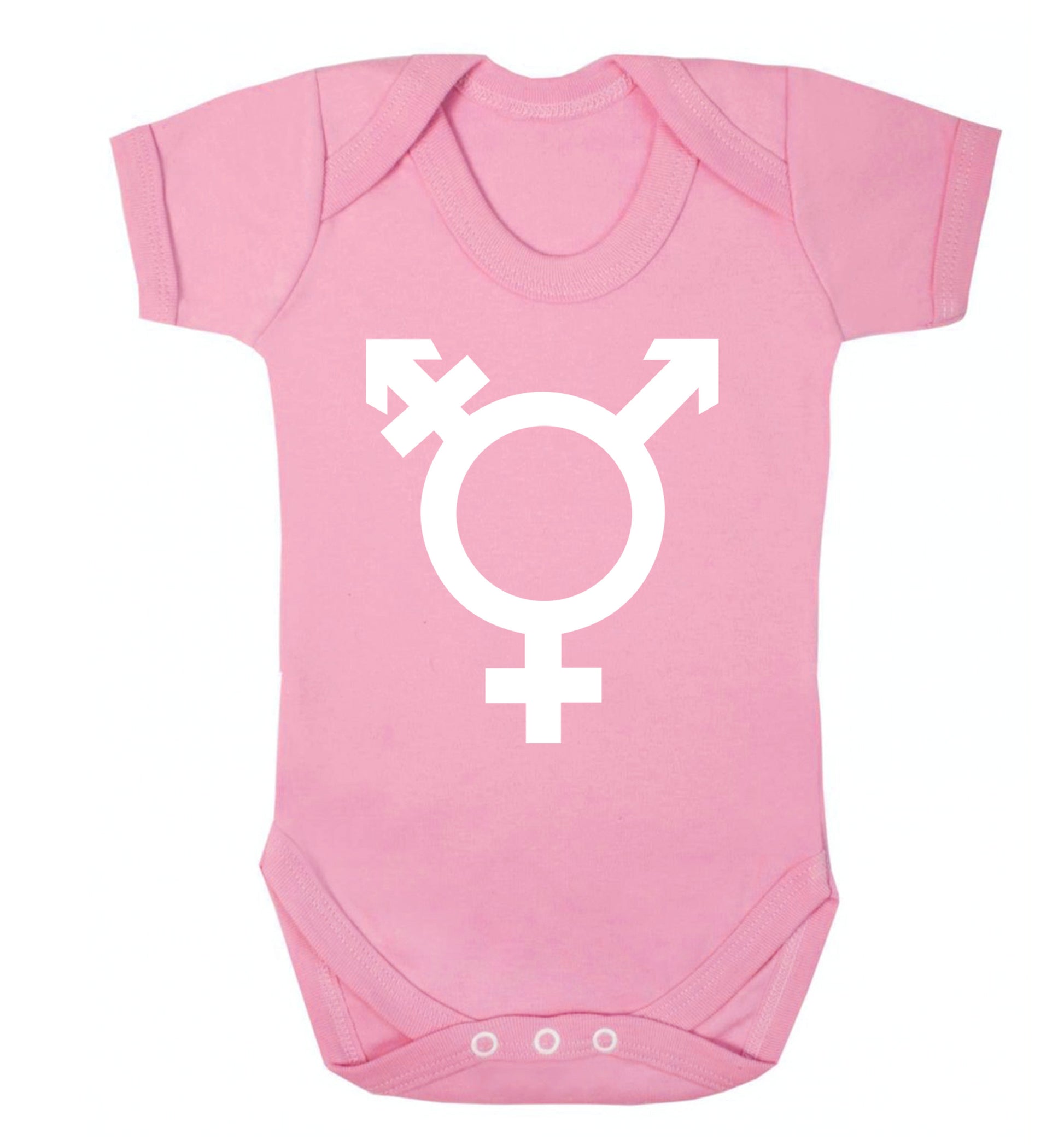 Gender neutral symbol large Baby Vest pale pink 18-24 months