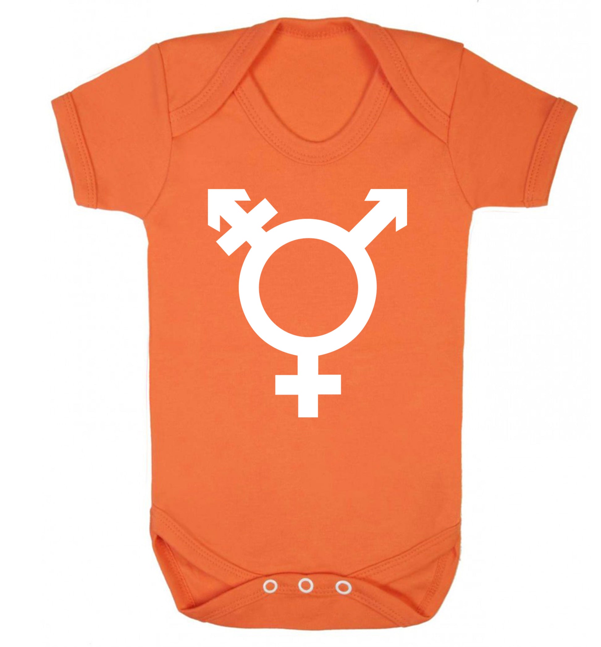 Gender neutral symbol large Baby Vest orange 18-24 months